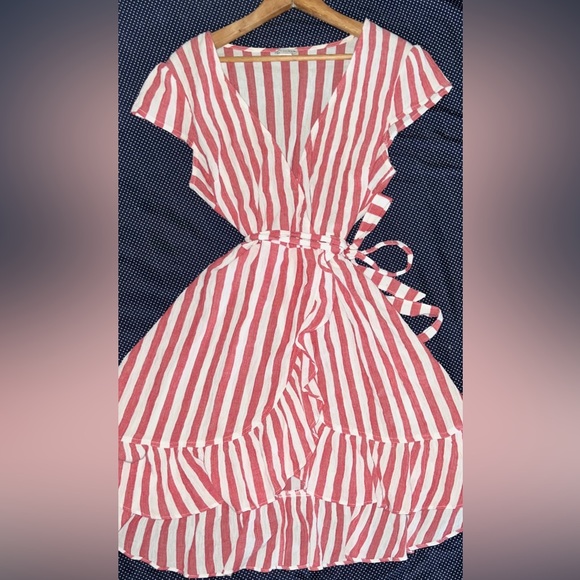 J Crew Striped Tie-Wrap Dress - Picture 2 of 16